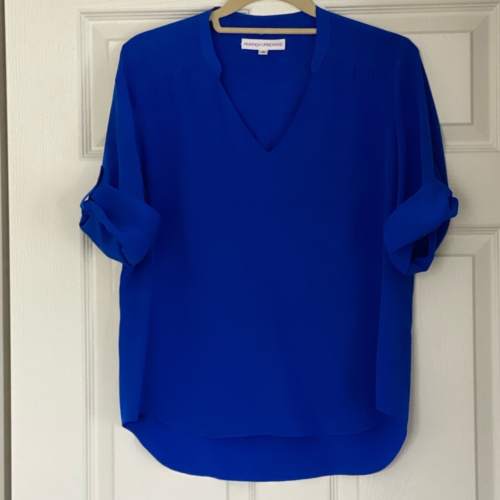 Amanda Uprichard short sleeve silk blouse
